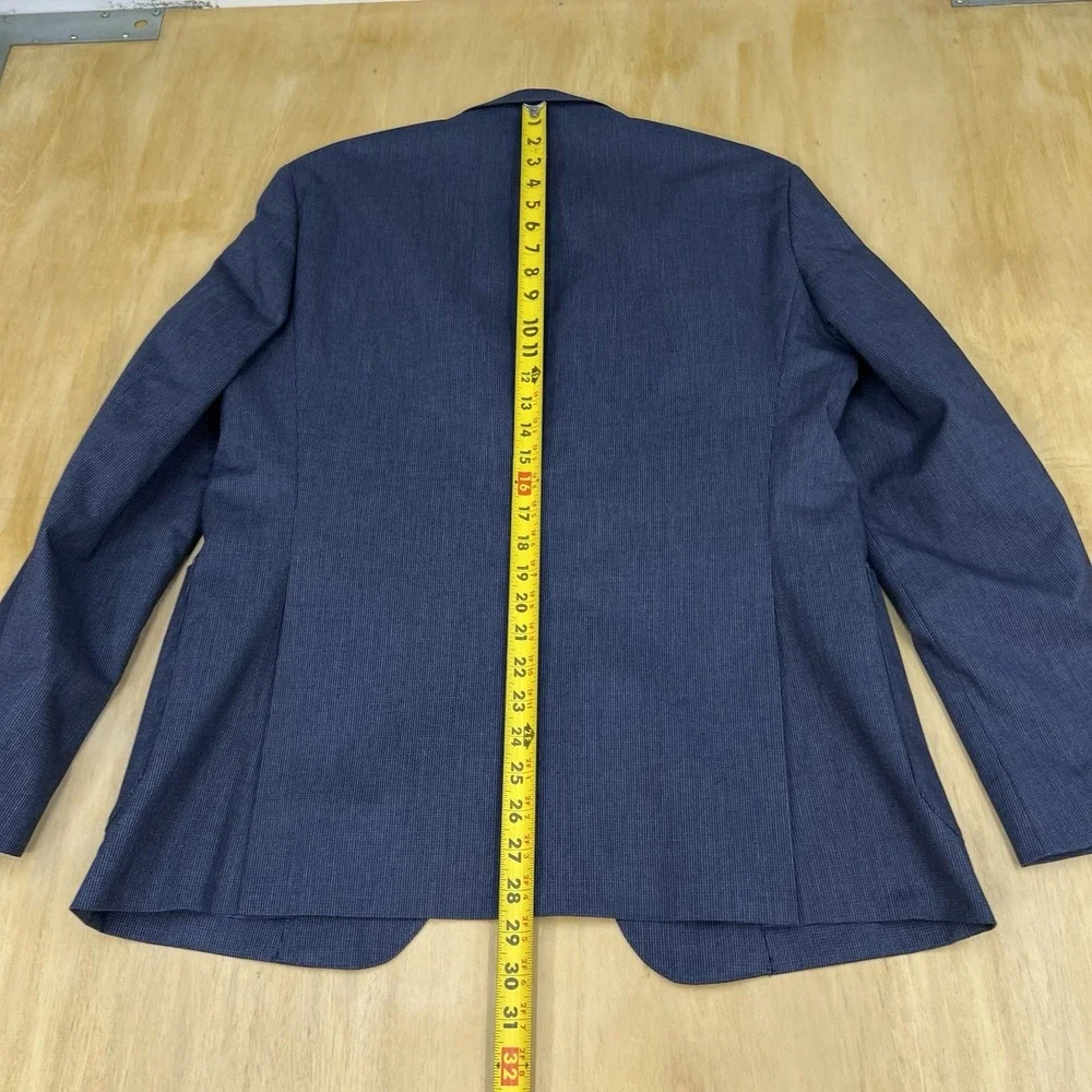 Joseph Abboud Blazer Mens 40R Slim Fit Cotton Poly Stretch Pencil Striped Navy